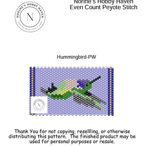 Hummingbird  Even Count Peyote Pen Wrap Beading Pattern-PDF