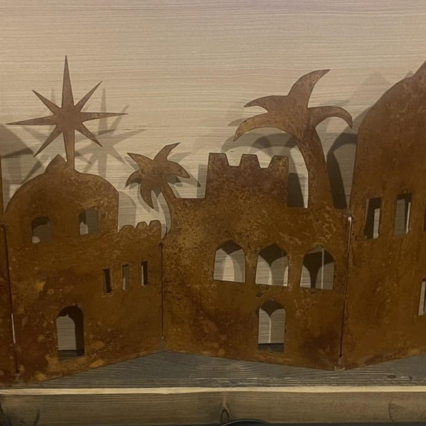 Nativity scene, foldable, backdrop, rusted or paint. perfect backdrop