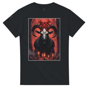 Cultist Gothic Tee , Satanist Alternative Clothing , Occult Grunge t-shirt , Goat skull festival Top , cotton