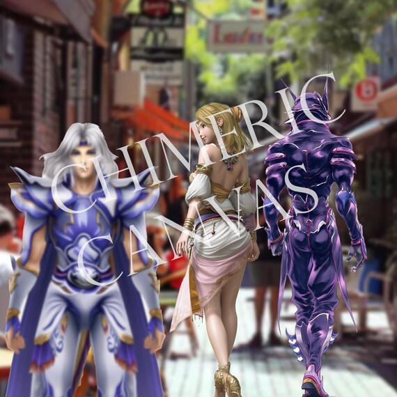 Final Fantasy IV Digital Art: Cecil, Rosa, Kain - Like a Prayer - Etsy
