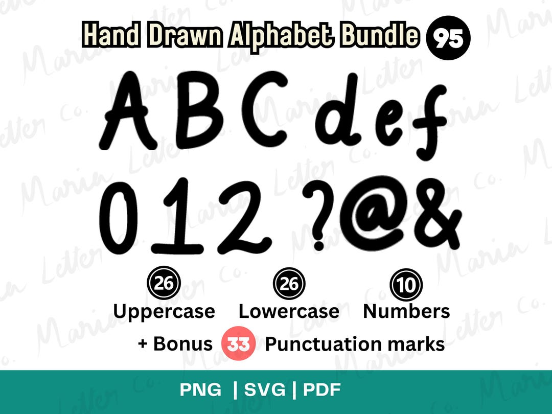Hand Lettered Svg Hand Lettered Font Bundle: SVG, PNG, PDF - Cricut & Silhouette - Etsy