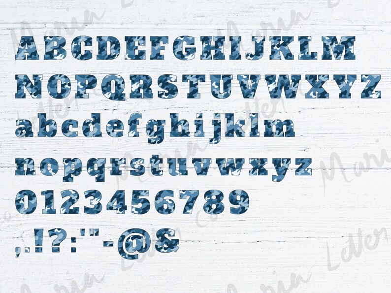 Blue Camo Lettering Png, Navy Camouflage Alphabet Print Digital ...