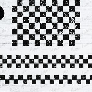 Checker Grunge SVG transparent seamless pattern and line PNG distressed tiles block digital download