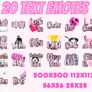 20 Text Emotes Digital Download