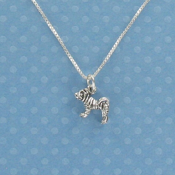 Sterling Silver Small Dalmatian Puppy Dog Necklace