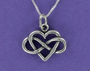 thumbnail image 2 of FashionJunkie4Life Infinity Double Heart Pendant – 925 Sterling Silver, 18" Chain 2 of 6
