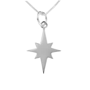 Collier NORTH STAR - Argent sterling 925 sur une carte d'amour inspirante, citation poème anniversaire anniversaire