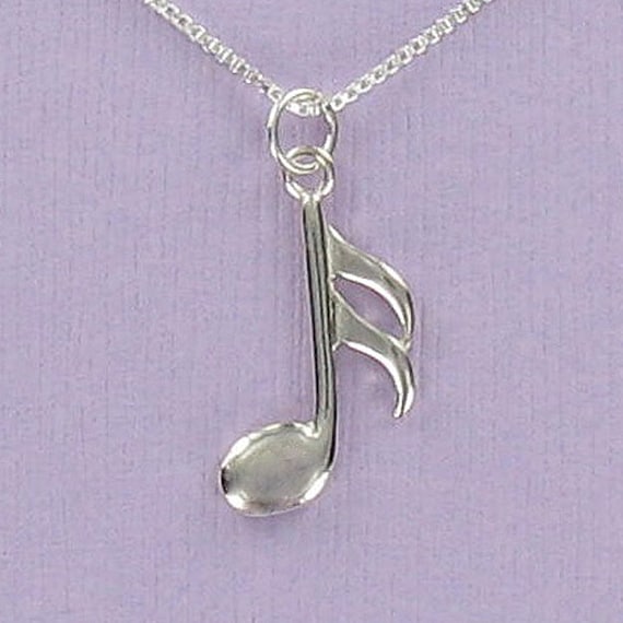 sterling silver music note necklace
