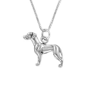 GREAT DANE Dog Necklace - 925 Sterling Silver on Gift Card with Humorous Quote Pet Large Canine Pet Puppy Three Dimensional