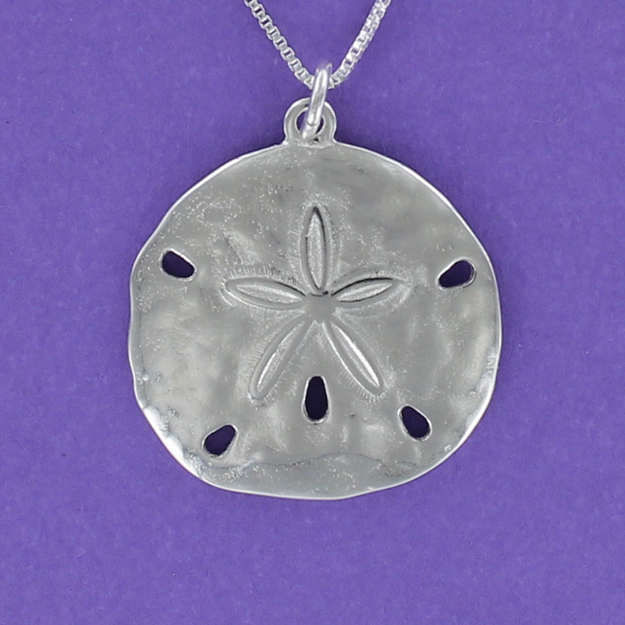 Sterling Silver Sand Dollar Pendant - Emeralds International LLC.