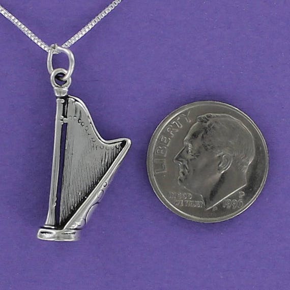 Charm Anhänger Harfe 1 aus 925 Sterling Silber