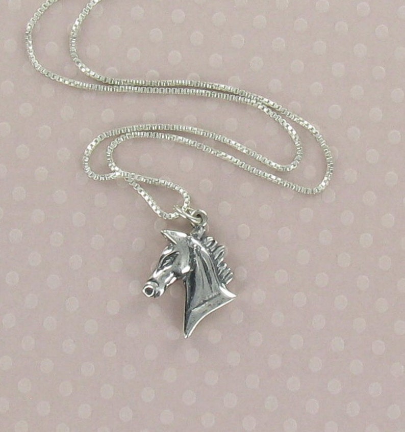 925 Sterling Silver on Gift Card with Quote Profile Equestrian Ride Dressage Horse Head Necklace