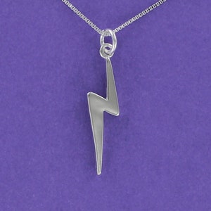 Collier Éclair - Argent sterling 925 - Livré sur une carte inspirante conçue sur mesure, météo, orage, éclair