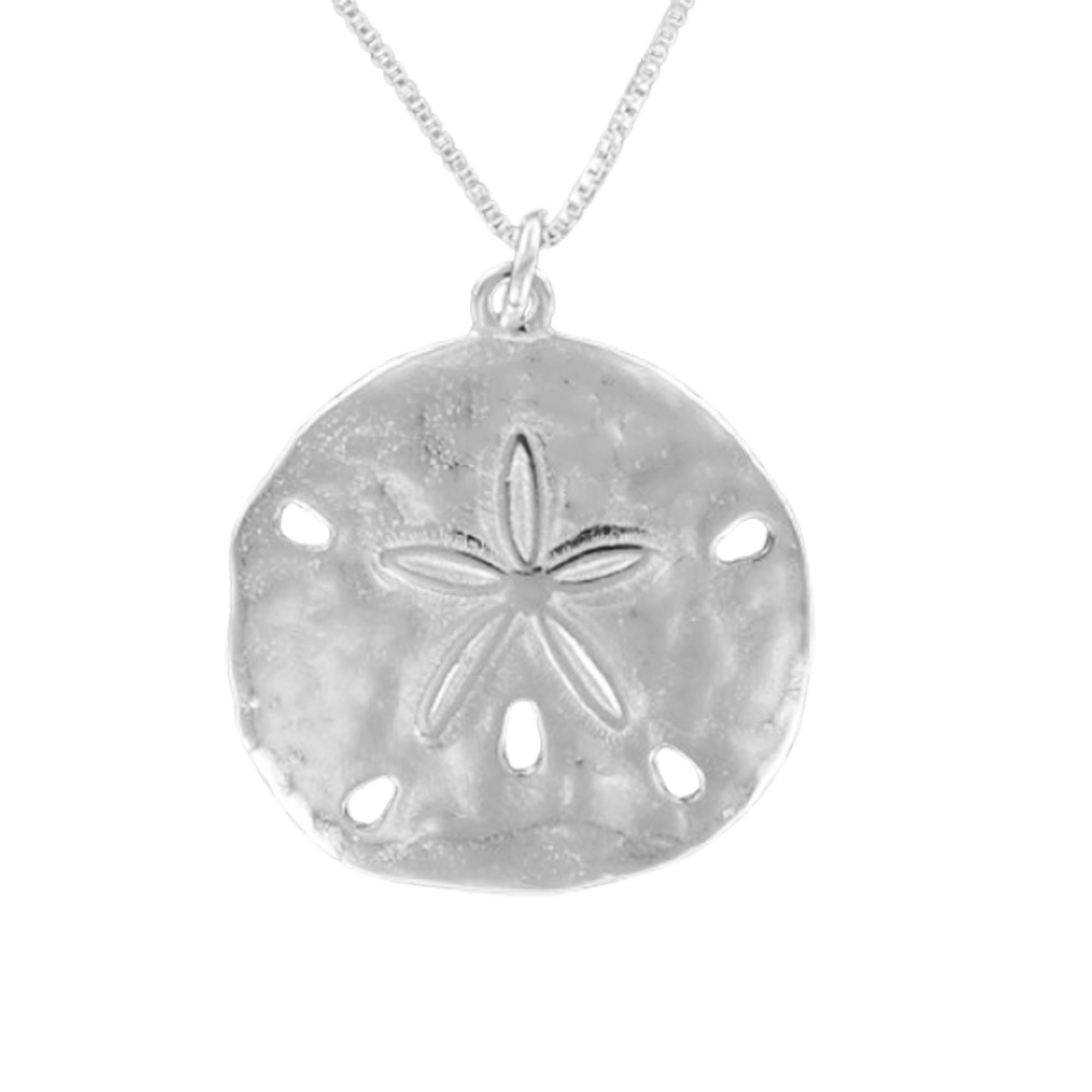 Sand Dollar Necklace Silver Large - Etsy