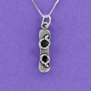 Collier SNOWBOARD - Argent sterling 925 sur carte cadeau snowboarder personnalisée Snowboard Sports d'hiver Shaun White Half Pipe Snow