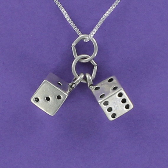 gamble Dice 3D Sterling Silver Lucky Charm