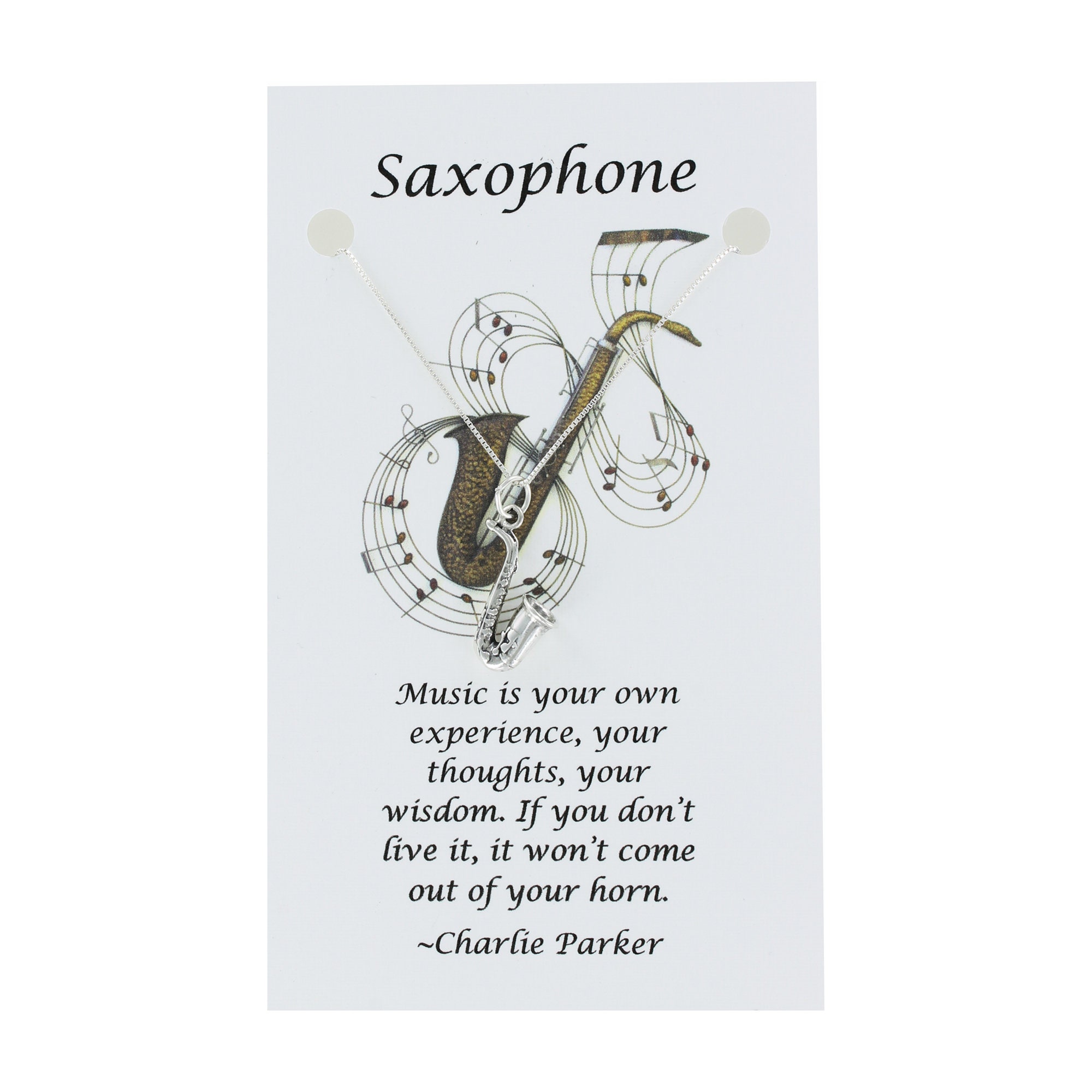 Silver Jewelry,gift for musician CP192 saxaphone necklace Jewelry,saxaphone necklace saxaphone initial necklace