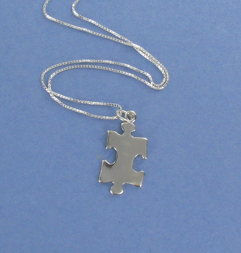 Puzzle Piece Necklace 925 Sterling Silver on Inspirational Etsy