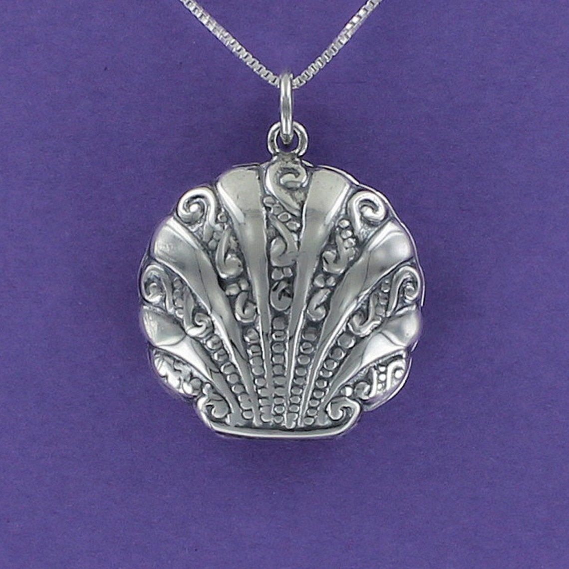 SEASHELL LOCKET Necklace - 925 Sterling Silver on Custom Designed Gift ...