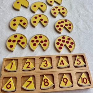 Pizza Pepperoni Counting Puzzle 1-10 | Number Matching Learning Toy | Math Activity | Homeschool Counting Game | 3D Printed Educational
