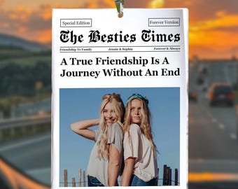 A True Friendship Is A Journey Without An End – Personalized Photo Rear View Mirror Accessory, Custom Best Friend Gift, Car Ornament