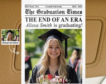 Graduation Gift – Drive Safe, The End of An Era – Personalized Acrylic Photo Visor Clip, Custom Car Keepsake for Graduate Son Daughter