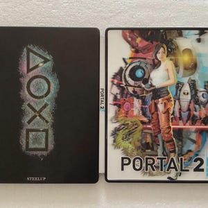 Estuche coleccionable Steelup/Steelbook de Portal 2 con tarjeta 3D para PS3/PS4/PS5/Xbox (sin juego) Nuevo