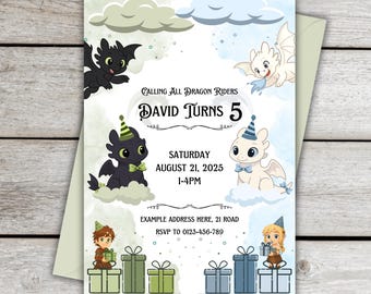 Biglietto di auguri di compleanno con drago carino / Design stampabile per bambini (download digitale) - Italia