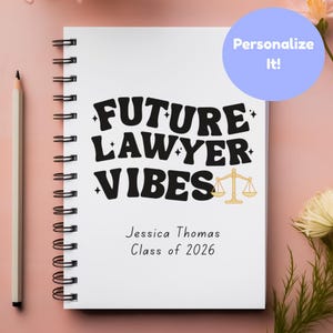 Personalized Spiral Notebook, Gift For Lawyers, Law Student Gift, Law School Graduation, Personalized Law School Gift, Future Lawyer