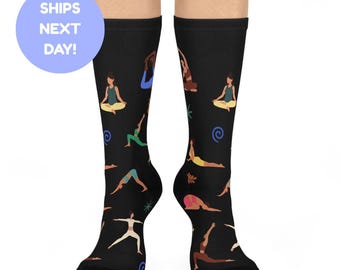 Yoga Socks - Cushioned Crew Length Socks for Yogis and Yoga Lovers Fun Yoga Gift For Men and Women