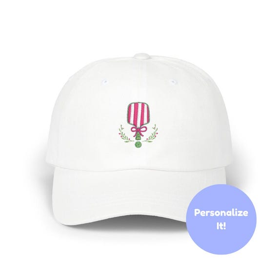 Embroidered Pickleball Hat, Personalized Gift Present, Cute Pickleball Hat, Custom Initials, Name, Adjustable Baseball Cap,