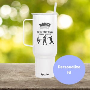 Dance Engraved Tumbler Cup, Personalized Insulated 40oz With Lid. Customized Stainless Steel Travel Mug, Dance Gift Idea, Water Bottle,