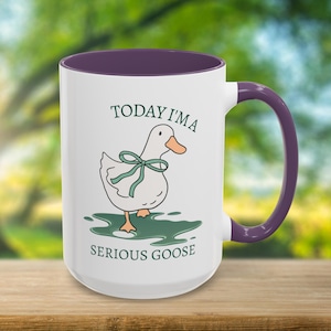 Cute Goose Coffee Mug, Serious Goose Mug, Funny Animal Mug, Goose Gift, Animal Lover Mug, Silly Bird Cup, Coffee Lover Gift,Cute Morning Mug