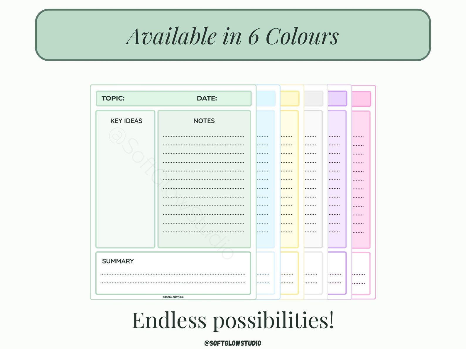 Sage Green Cornell Notes Template: Printable PDF, Goodnotes ...