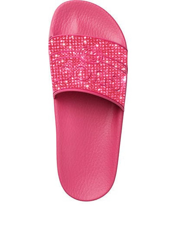 gucci pink heel slides