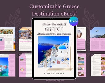 Greece Destination eBook l Greece Highlights l Travel Agent Destination Guide l Canva Template