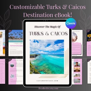 Turks And Caicos Destination eBook l Turks And Caicos Highlights l Travel Agent Destination Guide l Canva Template