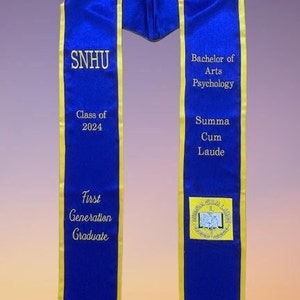 Custom Graduation Stole, Trimmed Stoles Graduation, Grad Stoles, Grad Sash, Graduation Gifts, Custom Embroidery Grad Stole, Fast Shipping image 7