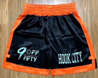 K15-CUSTOM Boxing Shorts/Boxing Trunks/Boxing short men/Personalized boxing trunks/Boxing/Shorts/Dance shorts/Silk shorts/Black silk shorts