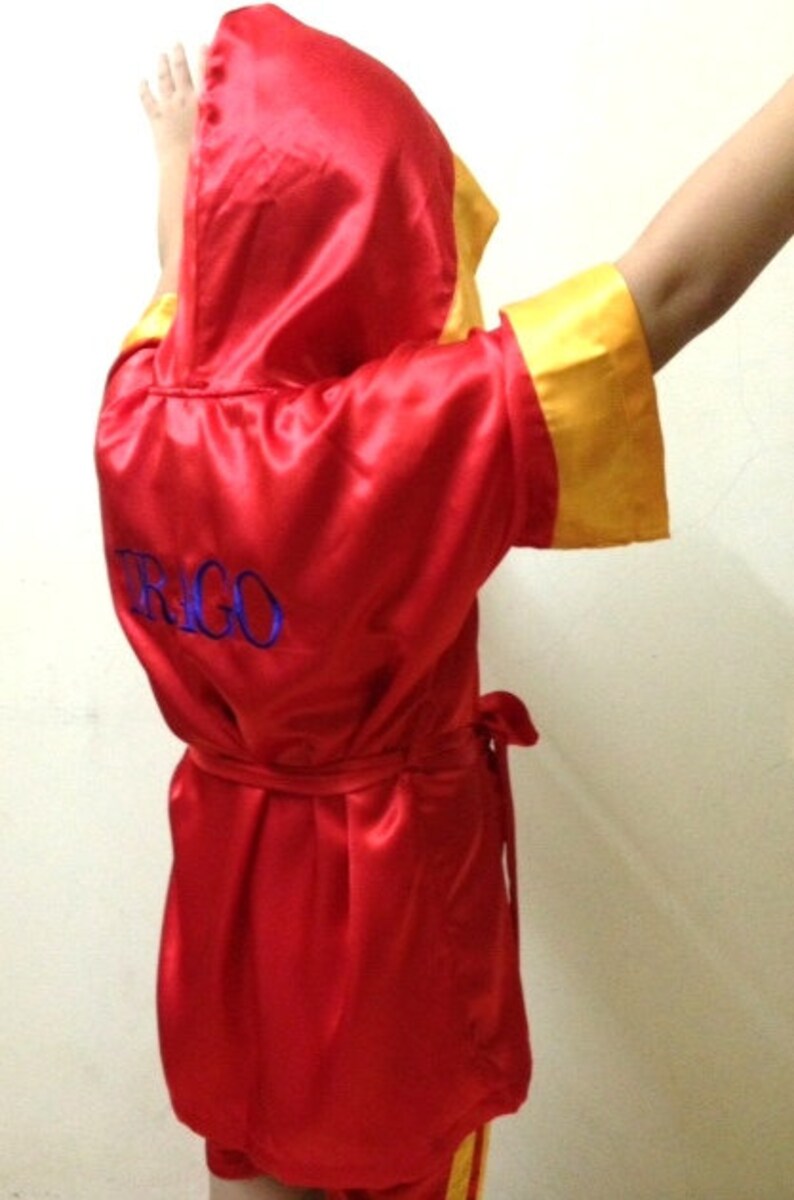 K3-CUSTOM Made Satin Kid BOXING Robe, Boxing Trunks, Silk Robe Kids ...