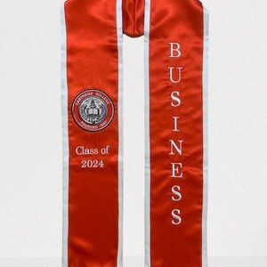 Custom Graduation Stole, Trimmed Stoles Graduation, Grad Stoles, Grad Sash, Graduation Gifts, Custom Embroidery Grad Stole, Fast Shipping image 6