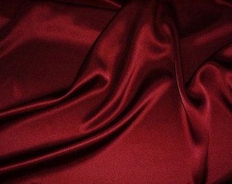 Tissu de satin de soie Soie rouge foncé Fournitures Tissu par cour Tissu nuptial carré de soie Fat quarter tissu de gros materiral de soie par cour