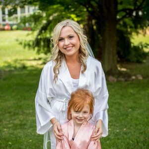 Custom Embroidered Satin Bridesmaid Robes, Personalized Bridal Party, Plus Size Robes, Wedding Morning, Getting Ready, Bride Robe Gift image 14