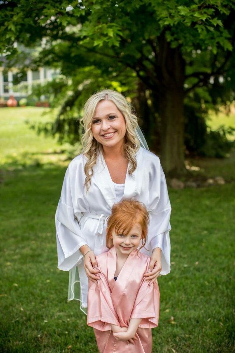 Custom Embroidered Satin Bridesmaid Robes, Personalized Bridal Party, Plus Size Robes, Wedding Morning, Getting Ready, Bride Robe Gift image 14