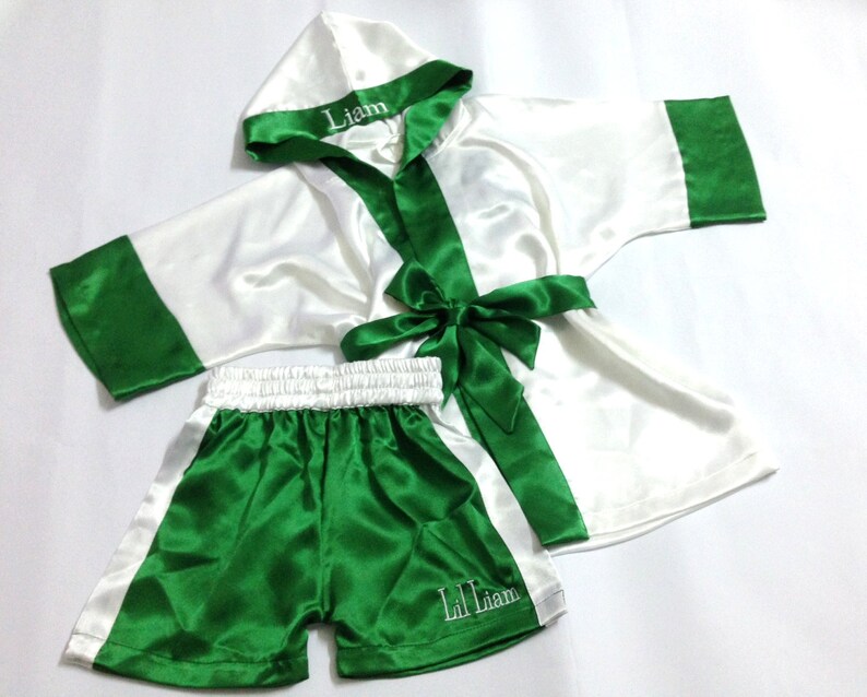 K3custom Made Satin Baby BOXING Robe Trunk Set Boxing Outfit Etsy