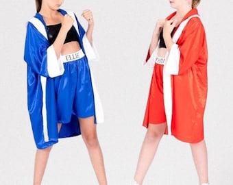 K3-CUSTOM Made Satin kid BOXING Robe, boxing Trunks, silk robe kids, boxing baby, boxing outfit baby, custom boxing robe, wrestling trunks