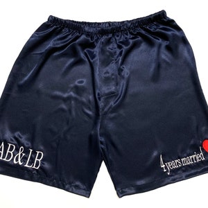 S4-Men silk satin shorts Mens Silk Satin Pajamas Pants Lounge Pants Sleep Bottoms Men Sleepwear Underwear Boxers Shorts Nightwear