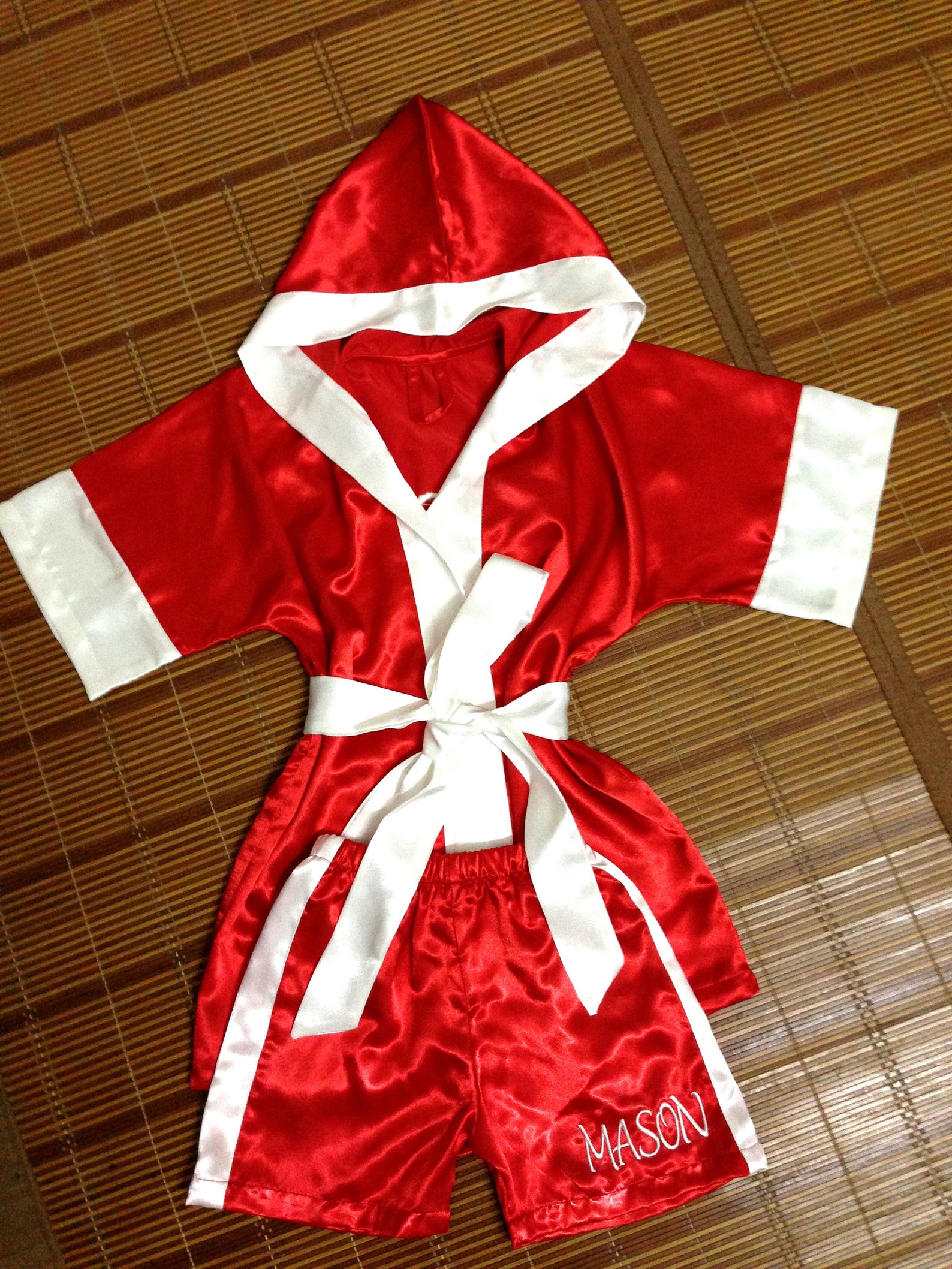 K1CUSTOM Made Satin Baby BOXING Robe Trunk Set Boxing Outfit Etsy