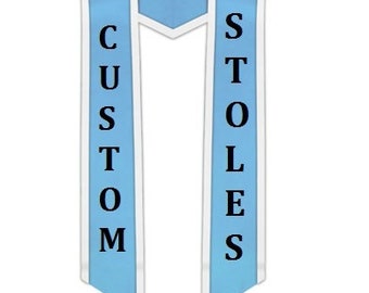 Custom Satin Graduation Stole with Trim/ Custom Graduation Trimmed Sash/ Custom Embroidery Stoles/Graduation Gifts/Grad Stoles/Class of 2024