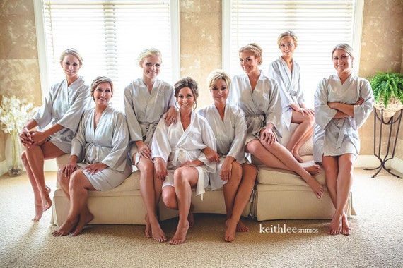 grey bridesmaid robe